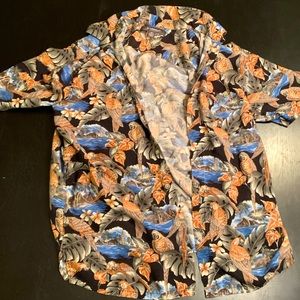 Hawaiian Floral Button Down T-Shirt